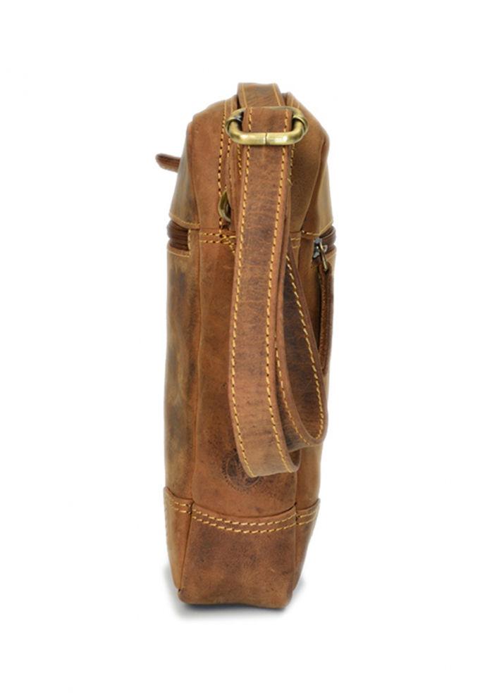 Vintage-Leder Herrentasche XS Farbe braun